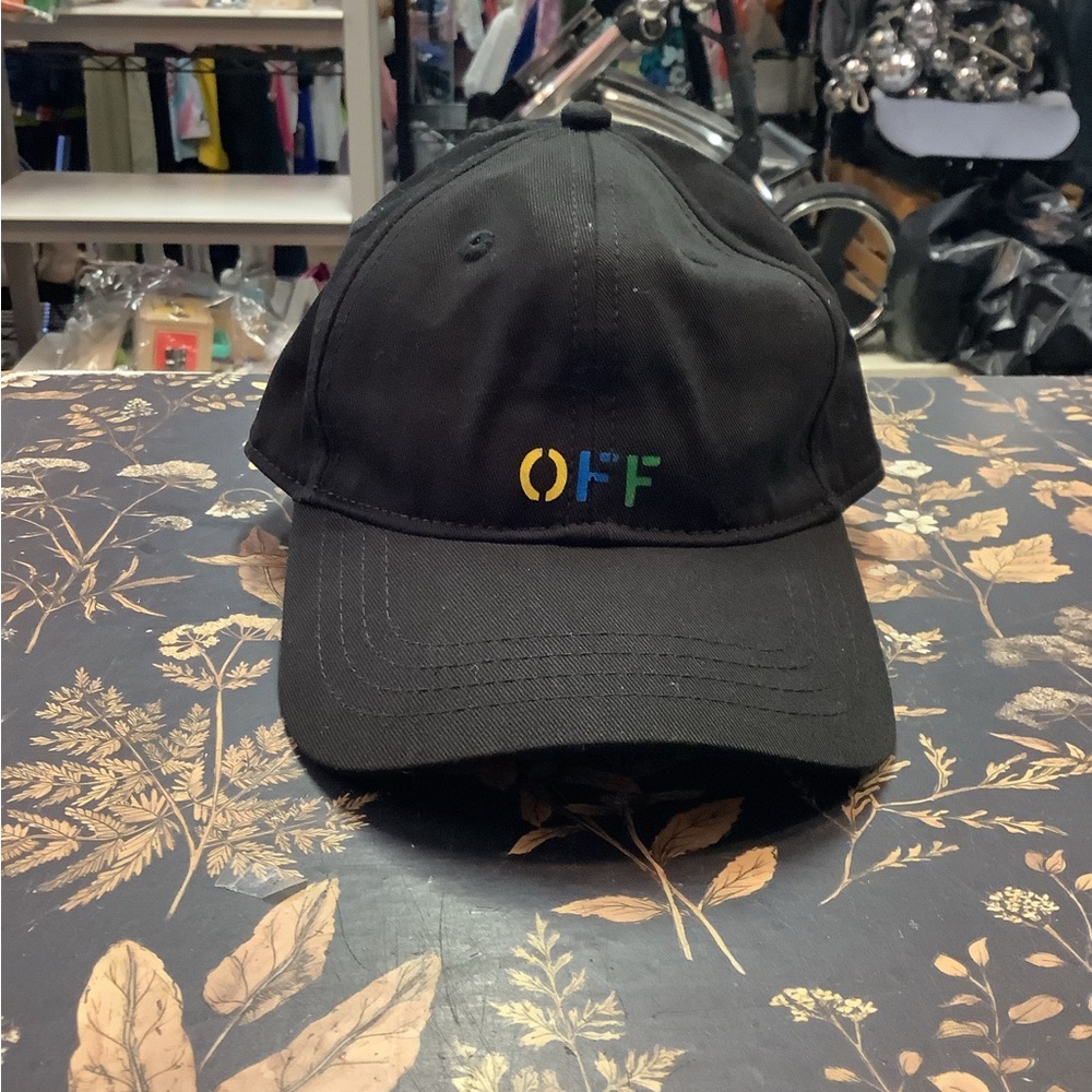 Off-White Black Cap with Orange and White Logo